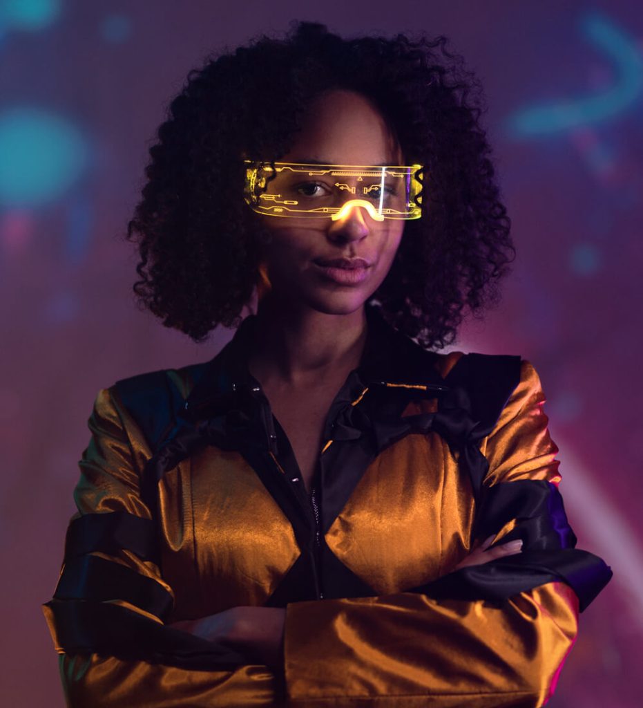 Person with microphone and laptop